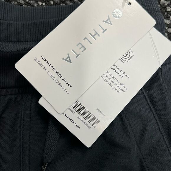 NEW Athleta Farallon Midi Short Organic Cotton Pull On Women's Small NWT Black - Picture 3 of 3